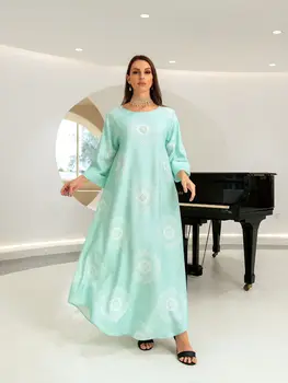 Moda Afrika Abaya Lüks Müslüman Kadınlar İçin Vintage Elmas Elbise Dubai Rahat Gevşek Uzun Kollu Kadın Parti Maxi Elbiseler