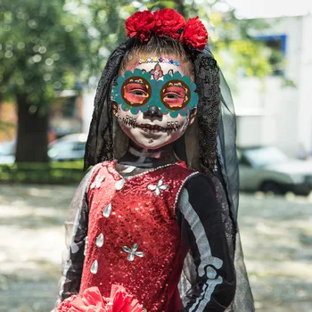 6 adet Meksika Ölü Kağıt Gözlük Korku Tema Dekorasyon Ürkütücü Fotoğraf Sahne