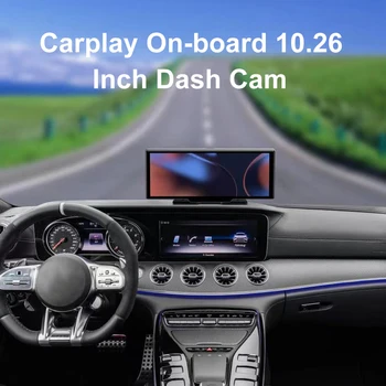 10.26 İnç 4K 1080P Kablosuz Carplay Android Otomatik Pano Video Stereo WiFi araba dvr'ı Destek TF 256GB Ses Kontrolü Arka Kamera
