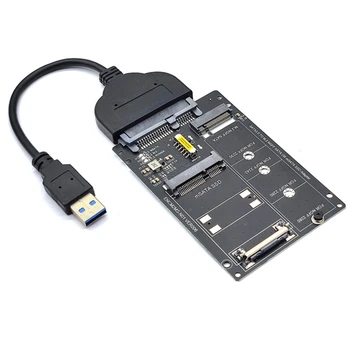 NGFF + MSATA SATA3. 0 Adaptör Kartı+USB SATA Kablosu M2 ANAHTAR B-M SSD 6G Arayüzü Dönüşüm Kartı