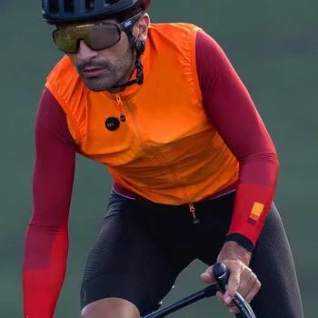 Turuncu Sonbahar En Kaliteli PRO Team Hafif Rüzgar Geçirmez Bisiklet Jile Erkekler Veya Kadınlar Rüzgarlık Yelek Mtb Rüzgar 