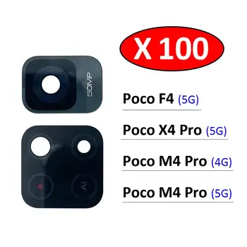 100 Adet / grup, arka Arka Kamera Cam Lens İçin Xiaomi Poco F4 X4 M4 Pro 4G 5G Kamera Lens İle Yapıştırıcı Xiaomi Onarım Parçaları Xiaomi