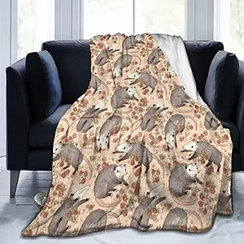 SaltaStore Şaşkın Possums Çiçekler Mikro Polar Battaniye Rahat Premium Rahat Termal Sıcak kanepe battaniyesi Tüm Sezon için