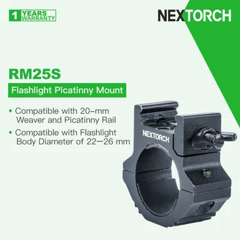 Nextorch RM25S El Feneri Dağı, 20mm Weaver Picatinny Ray için uygun, Meşale Gövdesi Çapı 22-26.5 mm ile uyumlu