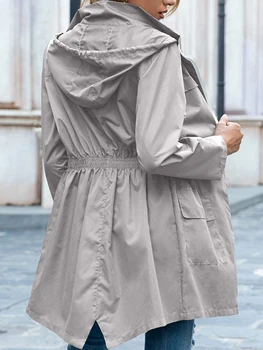 Kadın Su Geçirmez yağmur kapüşonlu ceket Hafif Rüzgarlık Ceket Açık Siper Packable Yağmurluk