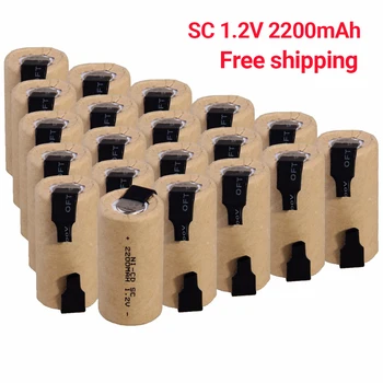 2-20 adet Tornavida Elektrikli Matkap SC Piller 1.2 V 2200mah SubC Ni-Cd Şarj Edilebilir Pil İle Tab Güç Aracı NiCd SUBC Hücreleri
