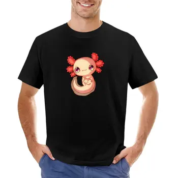 Sevimli axolotl T-Shirt erkek beyaz t shirt