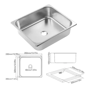Mutfak lavabo pas geçirmez büyük kapasiteli Hızlı deşarj fırçalanmış yüzey gömme ısıya dayanıklı mutfak lavabo RV için