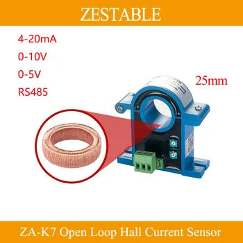 Hall Akım Sensörü ZA-K7 AC DC 0-50-1500A Giriş 4-20mA 0-5V 0-10V RS485 Çıkış Açık Döngü Bölünmüş Çekirdek Akım Verici