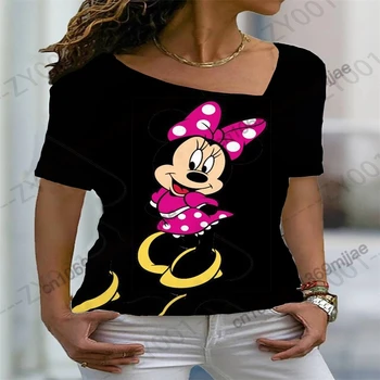 Disney kadın T-shirt Kadın Yaz 2023 L Yaka T-Shirt Kadın Ücretsiz Kargo Teklif T-shirt Seksi Tees Tops Giyim