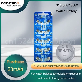Renata 315 SR716SW SR716 EP2012 D315 V315 1.55 V Gümüş Oksit İzle Pil Ölçekli Oyuncaklar Hesap Makinesi Düğme Madeni Para Hücresi