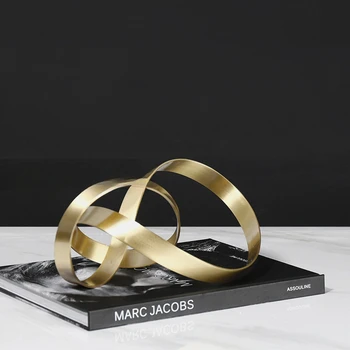 Metal geometrik altın şerit süsler modeli odası masaüstü otel sundurma yumuşak süslemeleri