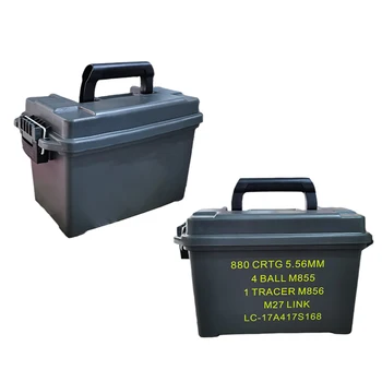ABS Mermi kutusu Hafif taşınabilir araç kutusu Askeri şeffaf plastik saklama kabı Taktik Hafif Mermi Kutuları