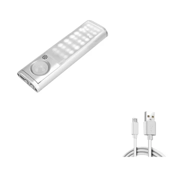 BMDT-LED dolap ışığı Hareket Sensörü İle Kablosuz USB Şarj Gece Lambası Kısılabilir Yatak Odası Mutfak Merdiven