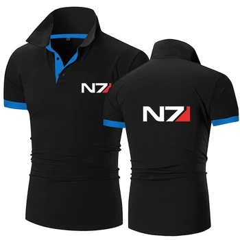N7 Mass Effect erkek Yeni Yaz Marka Yaka polo gömlekler Pamuk Kısa Kollu Yüksek Miktar Rahat Sadelik Giyim Tops