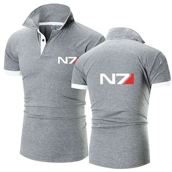 N7 Mass Effect erkek Yeni Yaz Marka Yaka polo gömlekler Pamuk Kısa Kollu Yüksek Miktar Rahat Sadelik Giyim Tops