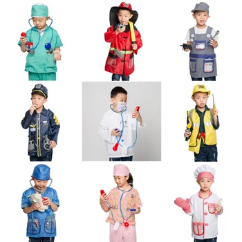 Çocuklar Çocuk Doktor Hemşire İtfaiyeci Astronot kostümü Meslek Oyunu Rol Oynamak Seti Seti Erkek Kız fantezi parti elbisesi