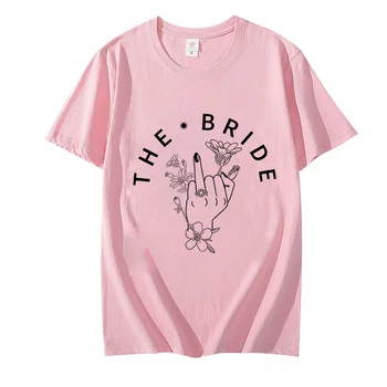 2023 Kadın Tişörtleri La Novia Takımı Gelin Düğün Duş T-Shirt Kızlar Evjf Tişörtleri Bekarlığa Veda Bekarlığa Veda Partisi Tees Nedime T Shirt