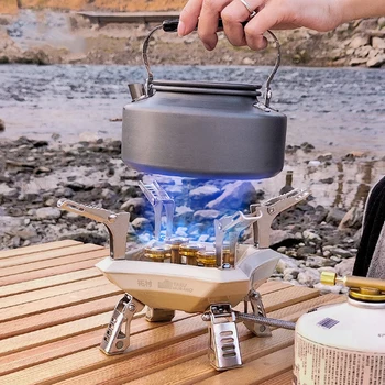 Açık Kamp 16800W Yüksek Güç Metal Sobalar Taşınabilir Piknik barbekü ocağı Katlanabilir Soba saklama çantası Su Kaynar Pişirme