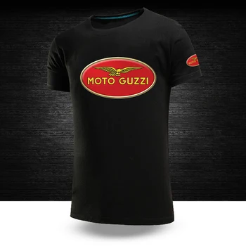 MOTO GUZZI 2023 erkek Yeni yazlık t-shirt Yaz Sıcak Pamuk O-boyun Eğlence Dış Giyim Nefes Baskı Rahat kısa kollu üstler