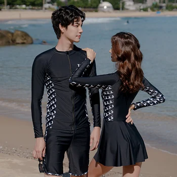 2023 Yeni Döküntü Muhafızları İnce Çift Spor Sörf dalgıç kıyafeti erkek Kore Ins Rüzgar Güneş Koruyucu Muhafazakar Uzun Kollu Mayo