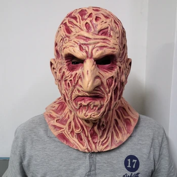 Freddy Krueger Maske Cadılar Bayramı Film Elm Sokağında Bir Kabus Terör Parti Cosplay Kostüm Sahne Korku Lateks Başlık