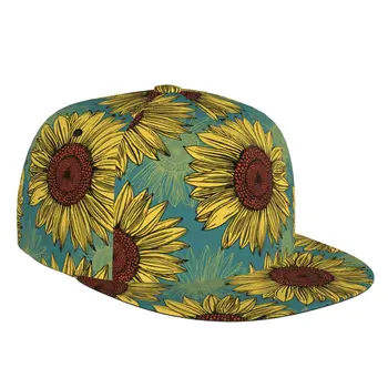 Çiçeklenme Ayçiçeği beyzbol şapkası Rahat güneş şapkası Zarif Etnik Tarzı Moda Sahne Hip Hop Kadın Erkek