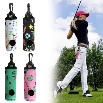 Golf Topu Çantası Taşınabilir Mini Golf Topu Bel Paketi Tutabilir 3 Golf Topları 3 Çivi çanta bel kemeri Klip Golf Aksesuarları