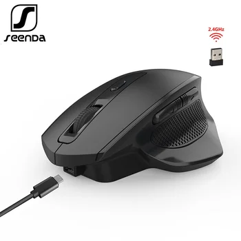 SeenDa Şarj Edilebilir 2.4 G Kablosuz Fare 6 Düğmeler Oyun oyun faresi Dizüstü Masaüstü USB Alıcı Sessiz Tıklama Dilsiz Fare