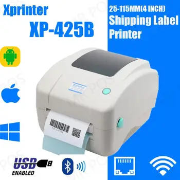 Xprinter Etiket Barkod Yazıcı Termal Makbuz Yazıcı barkod yazıcı 20mm-100mm Otomatik Kesme XP-DT425B