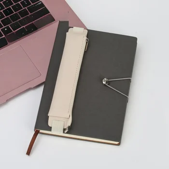 Retro PU Deri kalem çantası Kitap Defter Elastik Lastik Bant Toka Kalem Klip Taşınabilir kalemlik Öğrenci Okul Malzemeleri