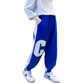 Erkek Pantolon Mektubu Desen Sweatpants Boys İçin Bahar Sonbahar Çocuk spor pantolonları Rahat Tarzı Çocuk Giyim