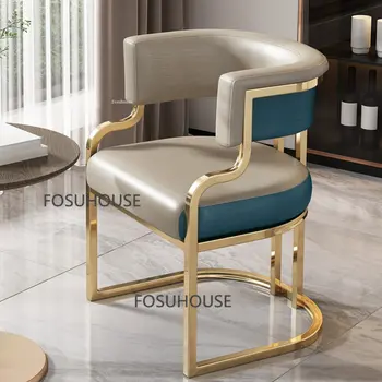 İskandinav Suni Deri yemek Masaları mutfak mobilyası yemek sandalyeleri Arkalığı Kol Dayama Lüks Restoran yemek sandalyeleri