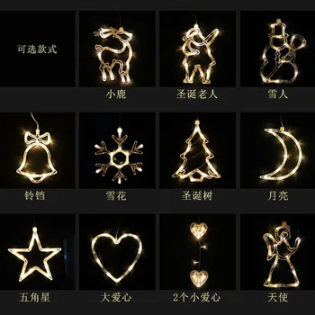 Noel led lamba Kar Tanesi Santa Geyik Asılı Enayi Lamba Pencere Süsleri Dekorasyon Ev Navidad 2024 Yeni Yıl Dekor