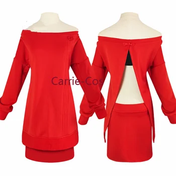 Carrie-Cos CASUS×AİLE Yor Forger Kırmızı Ev Elbise Cosplay Kostüm Cadılar Bayramı Noel Karnaval Kostüm