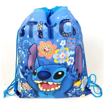Anime Disney Lilo ve Stitch Nonwoven İpli Çanta Dikiş Parti Süslemeleri hediye çantası Çocuk Doğum Günü Partisi Bebek Duş Malzemeleri Hediyeler