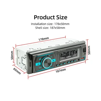 Tek Din Araba Ses Bluetooth Araç Stereo Alıcısı ile lcd ekran AM / FM Radyo MP3 Çalar USB SD AUX APP Kontrolü
