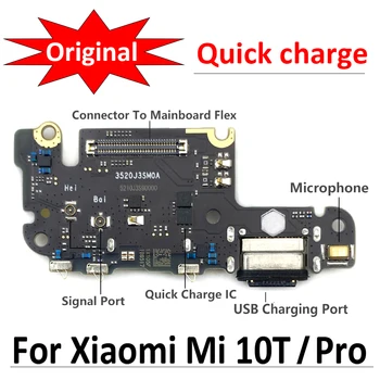 100 % Orijinal Yeni Şarj Kurulu PCB Flex Xiaomi Mi 10T Mi10T Pro USB Bağlantı Noktası Konektörü Dock Şarj Kurulu Flex Kablo Parçaları
