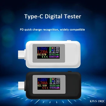 10 in 1 DC Tip-C USB Test Cihazı Akım 4-30V Gerilim Metre Zamanlama Ampermetre Dijital Monitör Kesme Güç Göstergesi Banka Şarj Cihazı