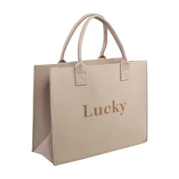 Hediyeler için promosyon özel keçe alışveriş çantası Toptan 500 adet / grup keçe kumaş çanta tote özel logo ile keçe çanta