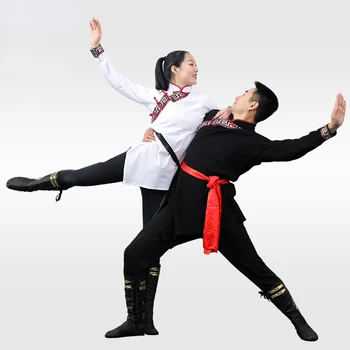 Moğol Dans Klasik Ulusal Kostümleri Üstleri Tibet Dans Antik Çin Kostüm Ulusal Moğol Dans Eğitim Kıyafetleri