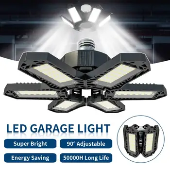 LED Garaj ışıkları 10 Ayarlanabilir Panel E26/E27 Tavan Dükkanı Çalışma Lambası 80W 150W 6500K Ampul Atölye Endüstriyel Aydınlatma