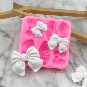 NewArrive 1 adet Sevimli Düğüm Yay Kalıpları Yumuşak Silikon Fondan Reçine Sanat Kalıp Kek Dekorasyon Pasta Mutfak Pişirme Aksesuarları Araçları