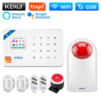 KERUI W181 Alarm Sistemi Ev Hırsız WİFİ GSM Merkezi Ünite Alarm Paneli Akıllı Yaşam APP Kontrolü ile Hareket sensör dedektörü