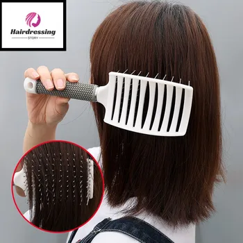 YENİ 1 Adet Anti-statik ısı kavisli Havalandırma tarak Kuaför Salon saç Şekillendirici Fırça dolaşık açıcı tüm saç tipleri İçin en ıyi profesyonel