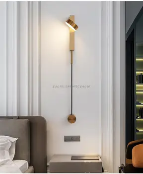 Modern basit aydınlatma modern tasarım LED aydınlatma kapalı duvar lambası döner karartma duvar anahtarı duvara monte dekoratif roo lamba