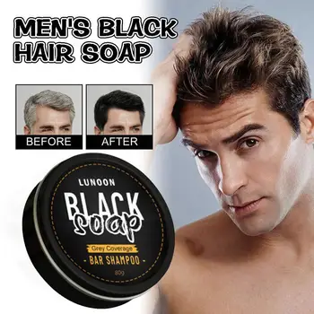 2 adet 80g erkek Siyah saç Sabunu Şampuan Besleyici Saç Kökü Anti-sıyırma Saç Siyah Sabun Saç Temizleme Yağı Kontrol