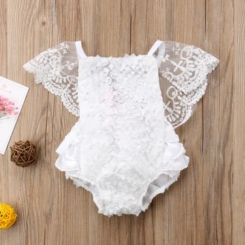 Yeni Çocuk Bebek Kız Giysileri Dantel Çiçek Bodysuit Tulum Sunsuit Kıyafet Stok Babys Kolsuz Moda Giydirin Bebek Giyim Setleri