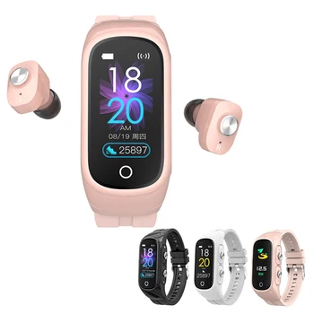 N8 akıllı saat Kablosuz Kulaklık ile TWS BT uyumlu 5.0 Kulaklık Çağrı IP67 Spor akıllı saat Saat Android Ios için