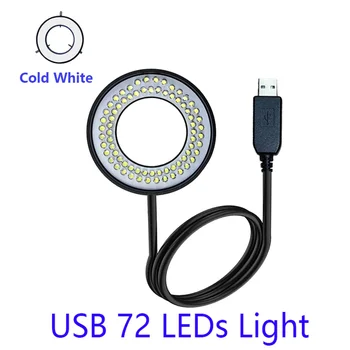 USB 72 LED halka ışık Mikroskop Aydınlatıcı Lamba Ayarlanabilir Odak Lambası Monoküler Dürbün Trinoküler Stereo Mikroskop